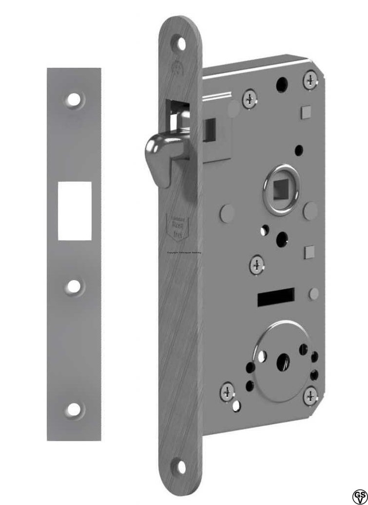 Mortise Sliding Door Latch Backset 55mm Stainless Steel With Light